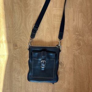 Black Leather Crossbody Coach Bag